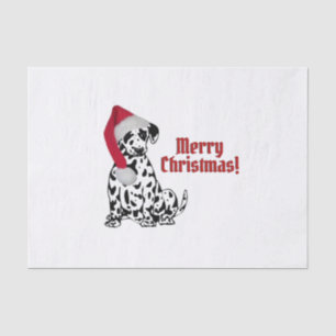 Papier Mousseline Chien dalmate rouge Casquette Joyeux Noël