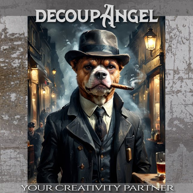 Papier Mousseline Chien de Beabull - Découpage - (Créateur téléchargé)