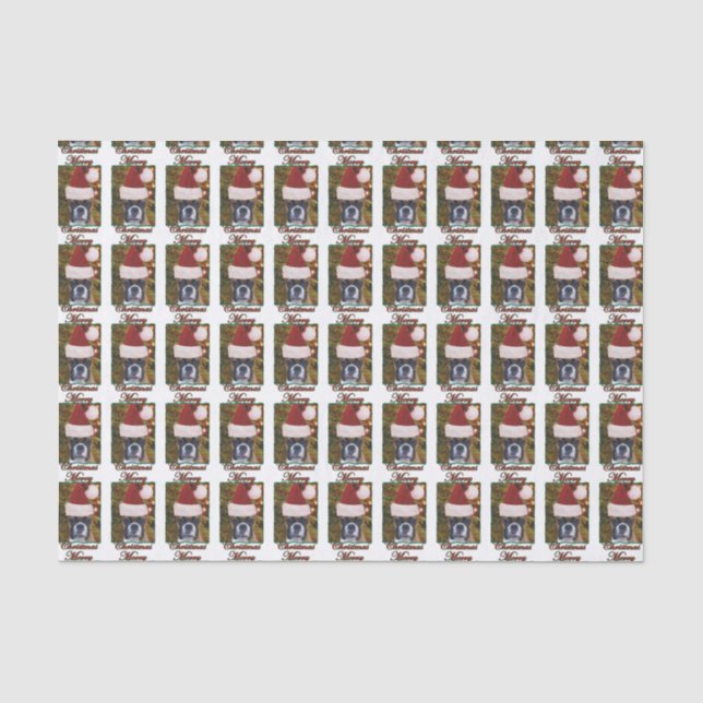 Papier Mousseline Chien de boxeur de Noël (Recto)