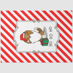 Papier Mousseline Chien de Noël Santa Hat Shetland Sheepdog (sable)