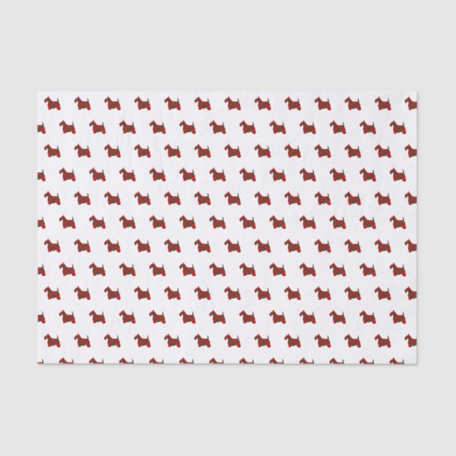 Papier Mousseline Chien de Scottie de plaid (Recto)