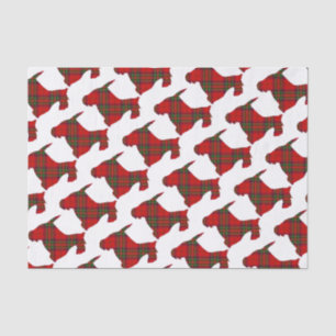 Papier Mousseline Chien de Scottie de plaid