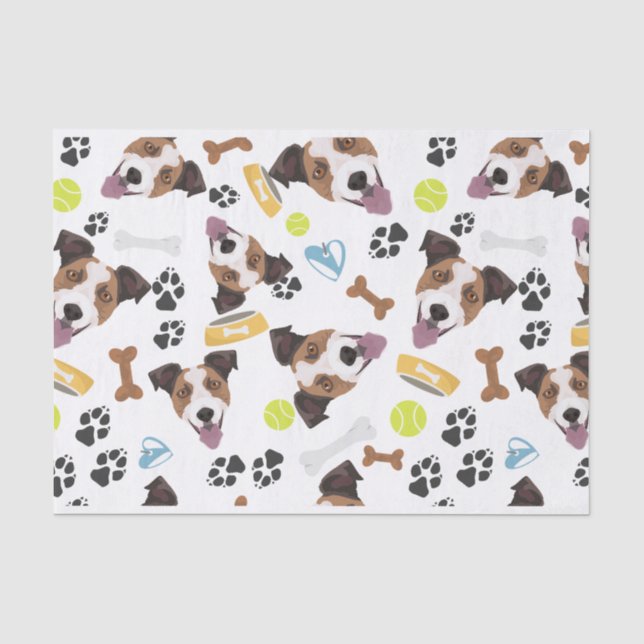 Papier Mousseline Chien de sourire Jack Russell Terrier (Recto)