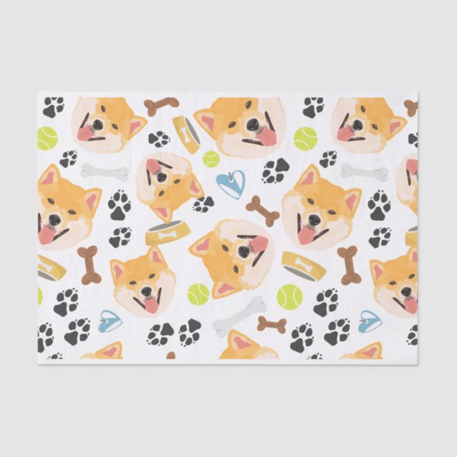 Papier Mousseline Chien de sourire Shiba Inu (Recto)