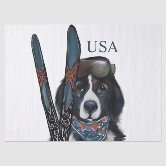 PAPIER MOUSSELINE CHIEN DE TERRE-NEUVE  (Recto)