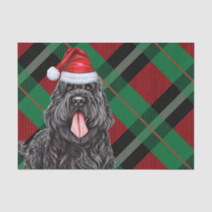 Papier Mousseline Chien de Terrier russe noir plaqué Noël