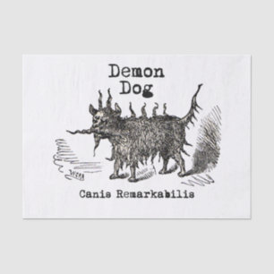 Papier Mousseline Chien Demon Vintage Funny migre