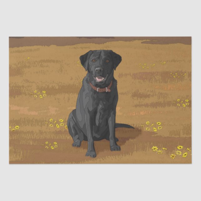 Papier Mousseline Chien du Labrador jaune rouge renard (Recto)