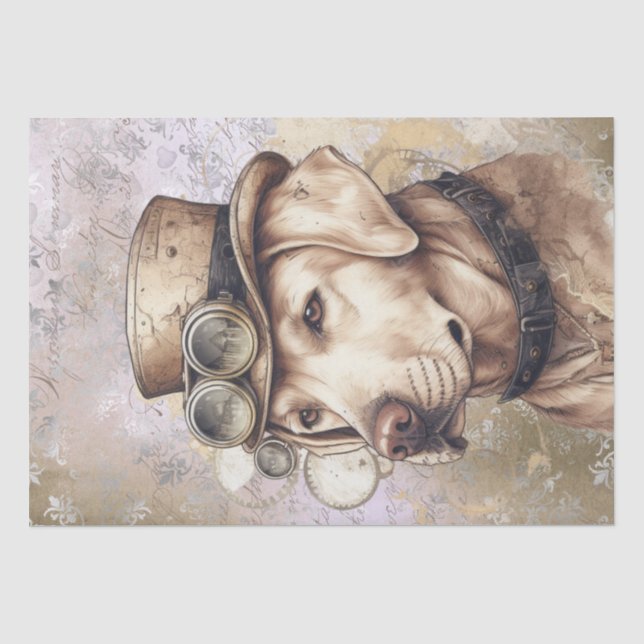 Papier Mousseline Chien du Labrador Steampunk (Recto)