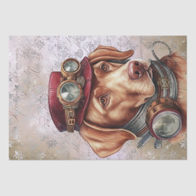 Papier Mousseline Chien du Labrador Steampunk (Recto)