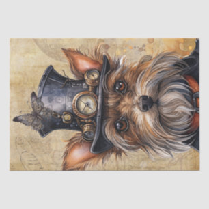 Papier Mousseline Chien du Yorkshire Terrier de Steampunk