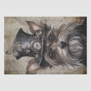 Papier Mousseline Chien du Yorkshire Terrier de Steampunk
