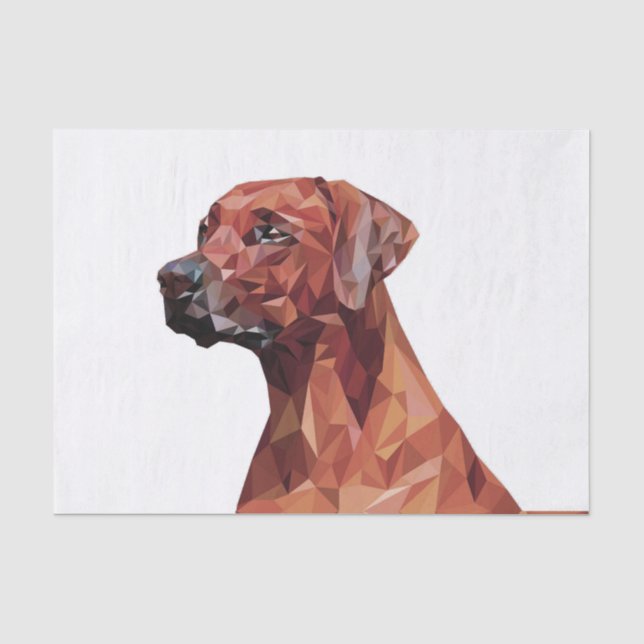 Papier Mousseline Chien géométrique Brown blanc (Recto)