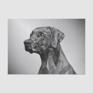 Papier Mousseline Chien géométrique gris