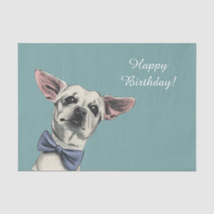 Papier Mousseline Chien mignon de chiwawa avec anniversaire de la