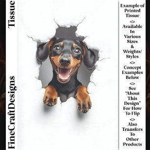 Papier Mousseline Chien Mignon Qui Regarde Doxie Chiot CN8 Découpage