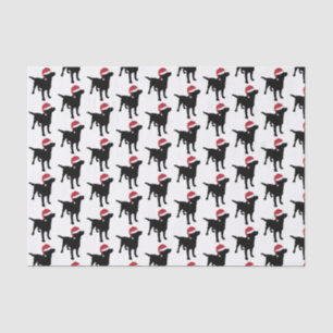 Papier Mousseline Chien noir du Labrador de Noël à Santa Hat