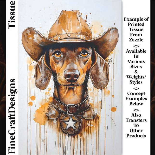 Papier Mousseline Chien Sheriff Dachshund Brown DP1 (Créateur téléchargé)