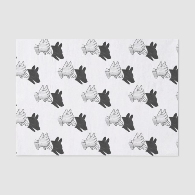 Papier Mousseline Chien Silhouette main (Recto)