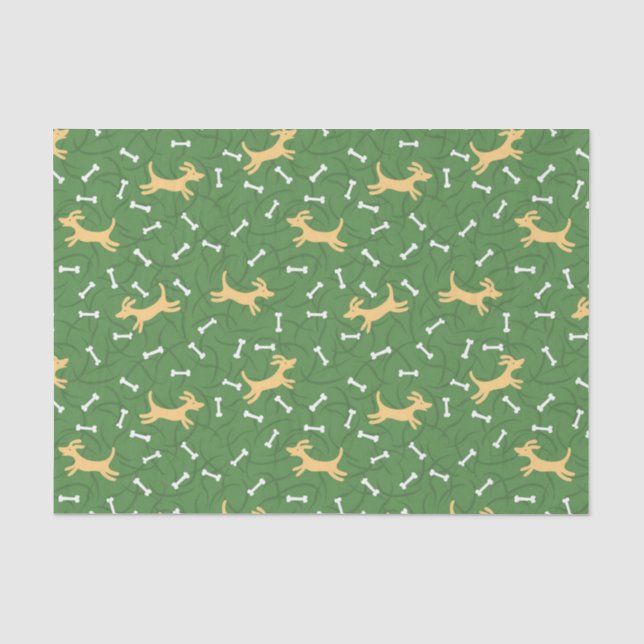 Papier Mousseline chiens chanceux avec l'arrière - plan d'os (Recto)