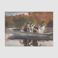 Chiens de chasse dans un bateau par Winslow Homer