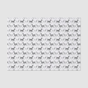 Papier Mousseline Chiens de marche noirs et blancs