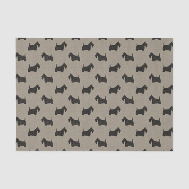 Papier Mousseline Chiens de Scottie de motif de silhouettes de (Recto)