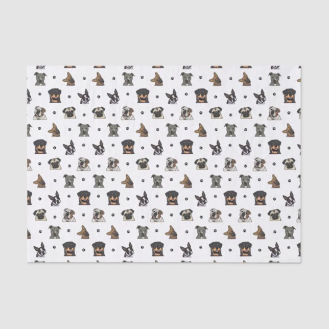 Papier Mousseline Chiens et pattes (Recto)