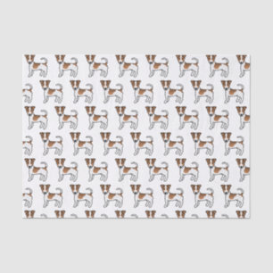 Papier Mousseline Chiens Jack Russell Terrier à poil lisse blanc et