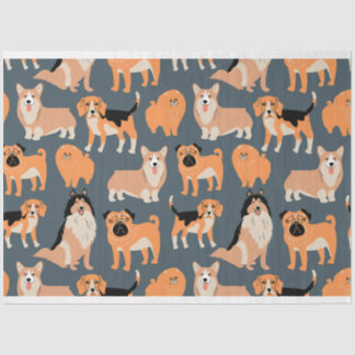 Papier Mousseline Chiens mignons Motif #02