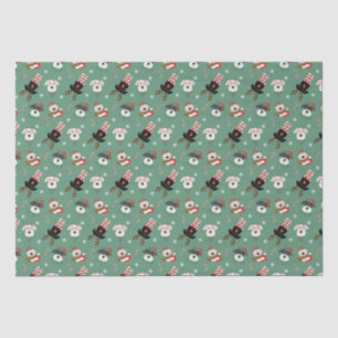 Papier Mousseline Chiens Schnauzer de Noël