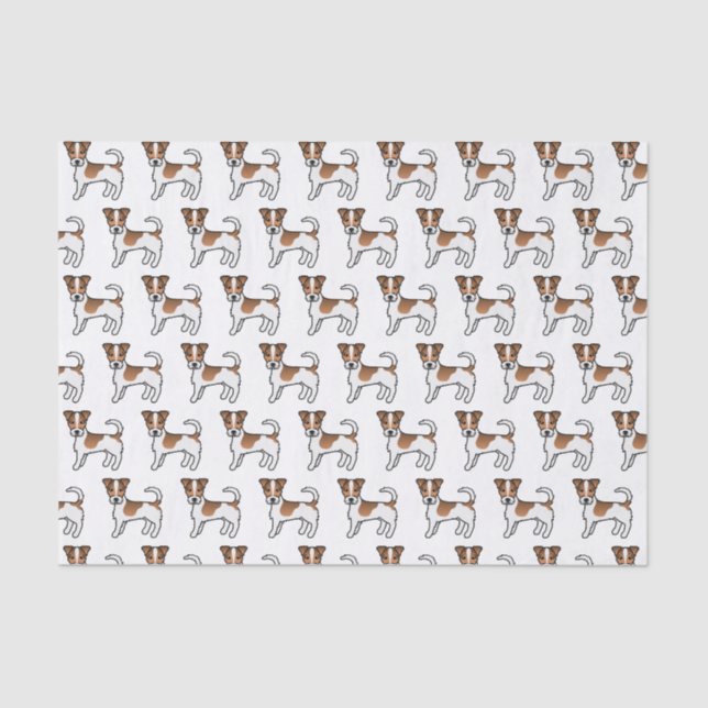 Papier Mousseline Chiens Terrier Jack Russell à Poil Dur Blanc & Fau (Recto)
