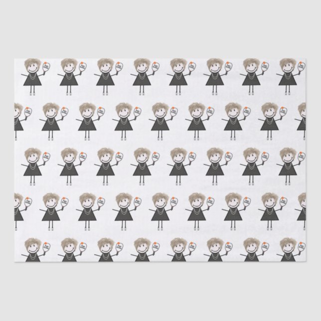 Papier Mousseline Chiffre à bascule fille (Recto)