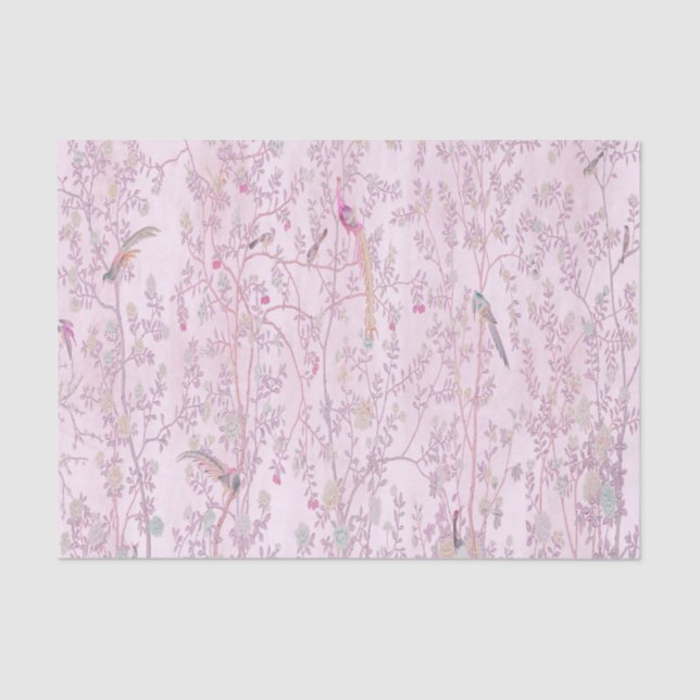 Papier Mousseline Chine rose Découpage chinois (Recto)