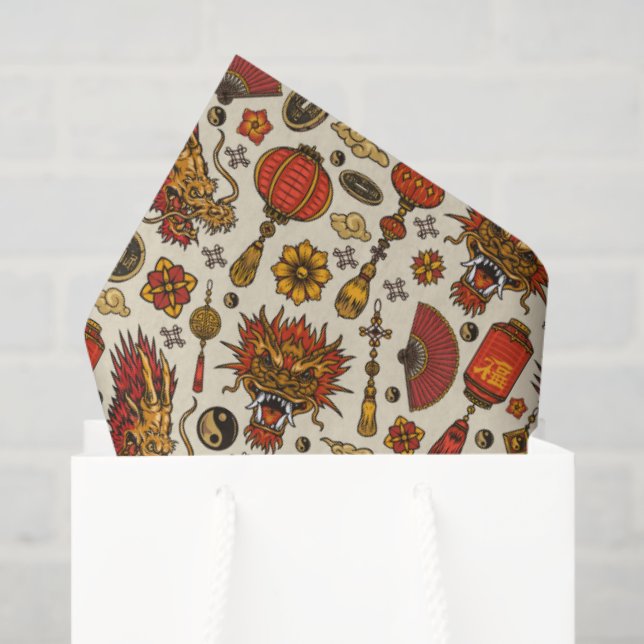 Papier Mousseline Chinese New Year  (Sac cadeau)
