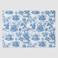 Chinoiserie French Toile Du Jouy Tea Motif