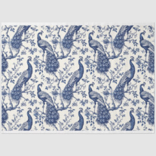 Papier Mousseline Chinoiserie Style Peacock Thème Tissu Papier