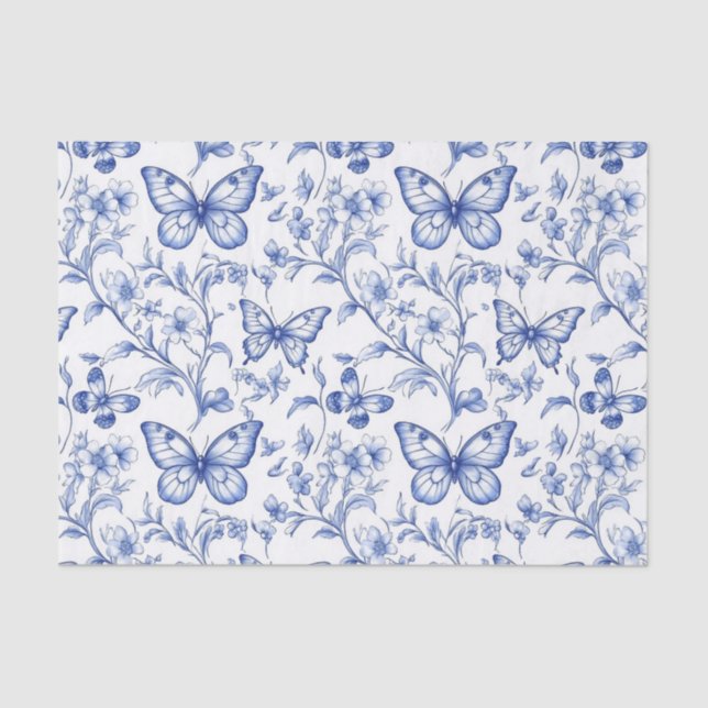 Papier Mousseline Chinoiserie Toile De Jouy Motif (Recto)