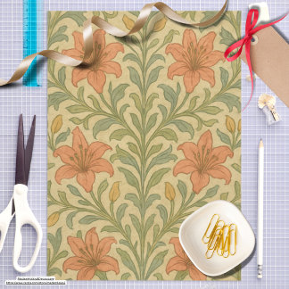 Papier Mousseline Chintz rustique branché William Morris motif