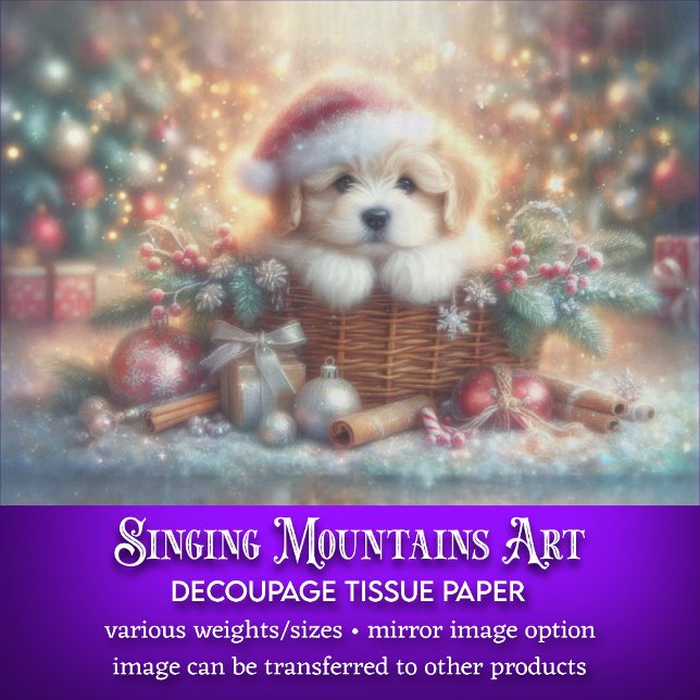 Papier Mousseline Chiot fantaisiste dans le Découpage de Noël Casque (Créateur téléchargé)