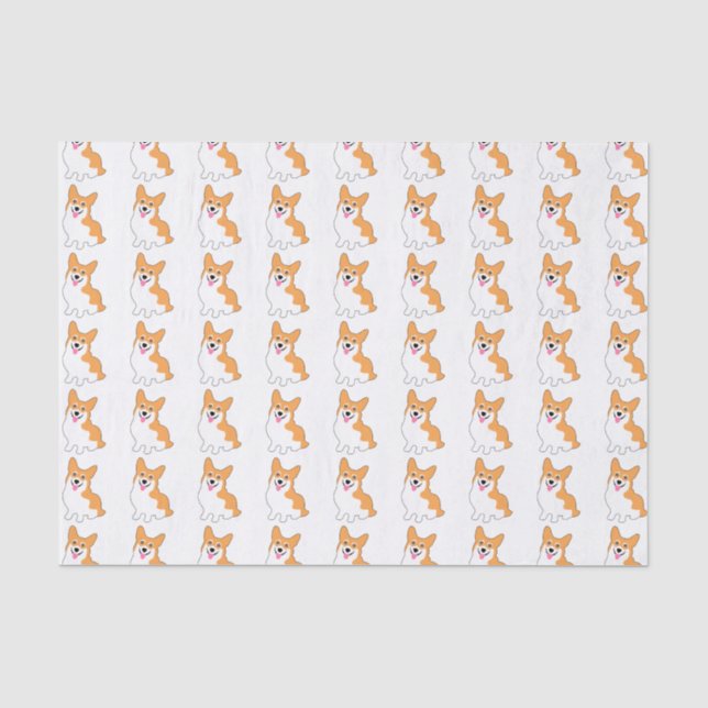 Papier Mousseline Chiot occidental mignon de corgi de Pembroke (Recto)