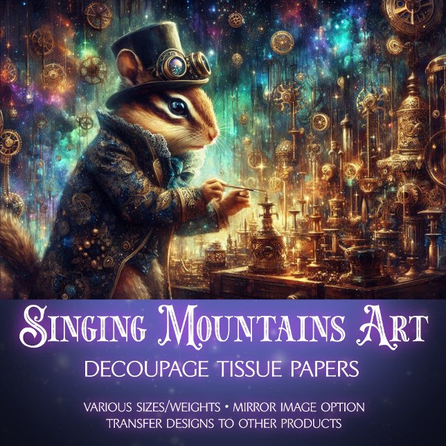 Papier Mousseline Chipmunk Mécanique Wonderland Atelier Découpage (Créateur téléchargé)