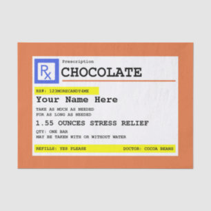 Papier Mousseline Chocolat d'ordonnance personnalisé