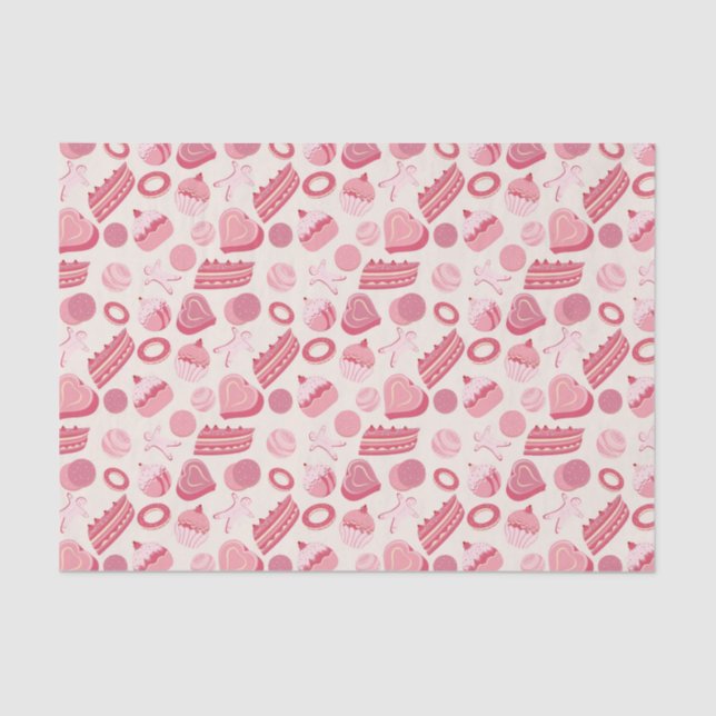 Papier Mousseline Chocolat et pâtisseries motif 2 (Recto)