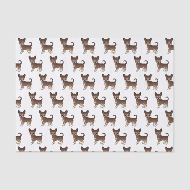 Papier Mousseline Chocolat Et Tan Smooth Coat Chihuahua Motif (Recto)