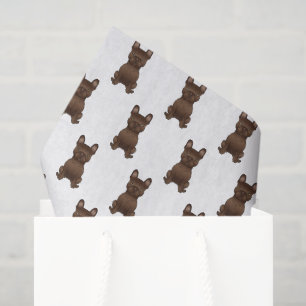 Papier Mousseline Chocolat French Bulldog / Motif Frenchie Dog