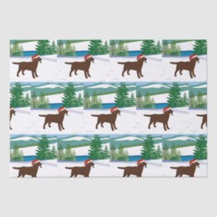 Papier Mousseline Chocolat Labrador Christmas Winter View