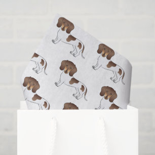 Papier Mousseline Chocolat & Tan Pied Cheveux Court Motif Dachshund