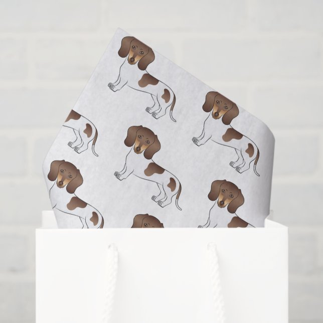 Papier Mousseline Chocolat & Tan Pied Cheveux Court Motif Dachshund (Sac cadeau)