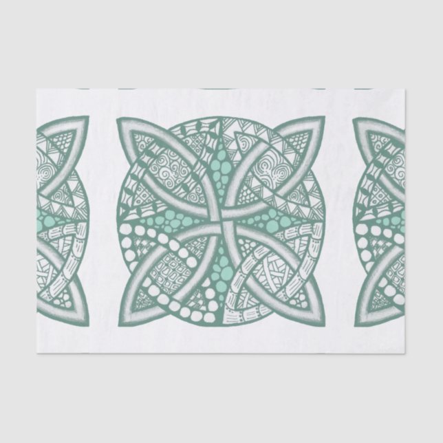 Papier Mousseline Choisissez votre couleur Celtic Knot Motif (Recto)